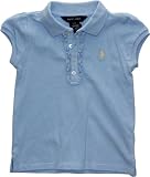 Ralph Lauren Toddler Girls Ruffled Placket Polo (4/4T, Blue Bell)