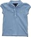 Ralph Lauren Toddler Girls Ruffled Placket Polo (4/4T, Blue Bell)