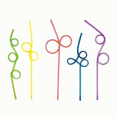 Plastic Fun Loop Straws (1 dz)