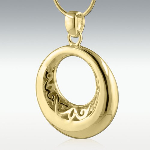 Eternity Circle 14k Gold Vermeil Cremation Jewelry