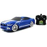 Jada Toys HyperChargers 1 16 Big Time Muscle R/C 2015 Mustang GT Vehicle, Blue with White Stripes