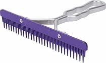 Weaver Leather Fluffer Comb with Aluminum Handle and Replaceable Purple Plastic Blade
