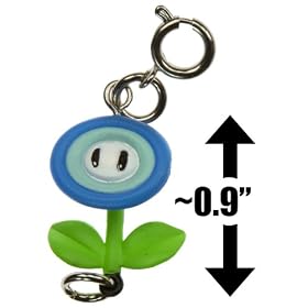 Ice Flower ~0.9 Mini Figure - New Super Mario Bros Wii Zipper Pull Charm Series (Japanese Import) by Super Mario Brothers