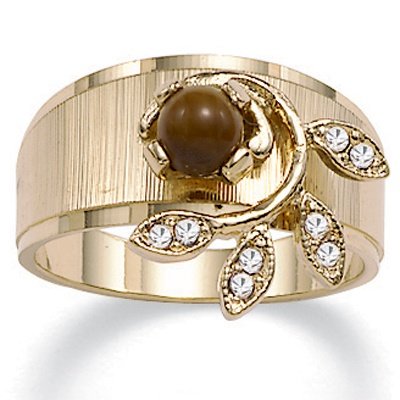 Tiger's-Eye 14k Gold-Plated Ring