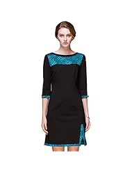 Nylon/Rayon/Spandex/Knit Elbow Length Sleeves Jacquard  Dress