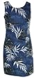 Short Tank Dress - Women's Bamboo Island Round Neck V-Back Hawaiian Aloha A Line Dress - Regular and Plus Size