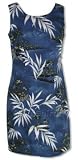 Short Tank Dress - Women's Bamboo Island Round Neck V-Back Hawaiian Aloha A Line Dress - Regular and Plus Size