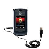 Coiled Power Hot Sync and Charge USB Data Cable w/ Tip Exchange for the Motorola MOTORAZR 2 V8 - Gomadic Brand