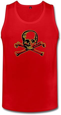 Men's Designd Tank Top Geek SkullL Red