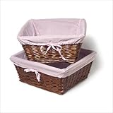 Burlington Baby Large Cherry Willow Basket Set with Liner, Pink