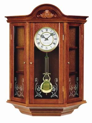 Seiko Wall Curio Cabinet Oak Case