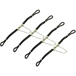 3 Black Nylon Watch Band Silver Buckle Safety Chains