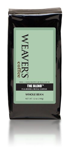 Weaver's Coffee and Tea The Blend, Whole Bean, 12-Ounce Bags (Pack of 2)