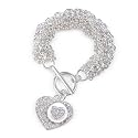 Tiffany Style Heart Diamante T-Bar Fashion Bracelet