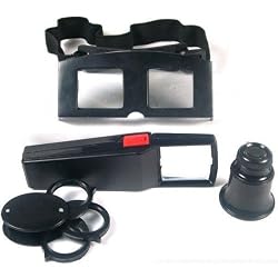5X 10X 15X Loupe Headband & Lighted Magnifier 4 Tools