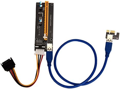 Jamyson 2x PCI-E Express Powered Riser Card W/ USB 3.0 extender Cable 1x to 16x Monero