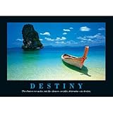 Destiny Boat on Beach Motivational Art Print Poster