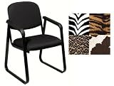 Deluxe Bobcat Animal Print Guest Reception Office Desk Chairs With Arms