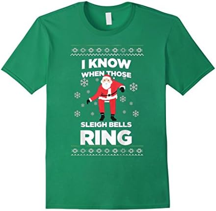 Men's I know when those Sleigh Bells Ring-Christmas Vacation Funny XL Kelly Green