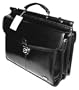 Bugatti Black Genuine Leather Briefcase Laptop Double Flap