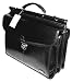 Bugatti Black Genuine Leather Briefcase Laptop Double Flap