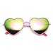 zeroUV - Womens Color Coated Full Metal Frame Color Mirror Heart Shape Sunglasses