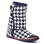 Sugar Origami Fur Boot Black and White Pattern