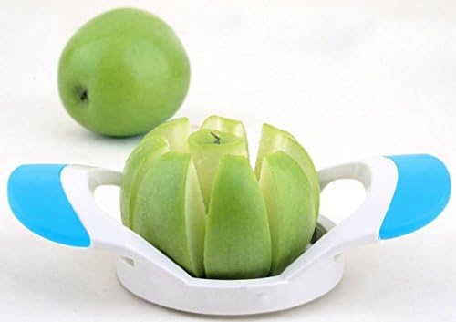 Fruit Corer and Wedger, WFU Stainless Steel Corer Slicer Cutter with Uniformly 8 Count Fruit Divider for Apple / Pear - Blue