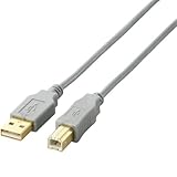 ELECOM USB2.0�P�[�u�� A-B�^�C�v �m�[�}�� 1.5m �V���o�[ USB2-15SV