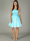 Strapless Pleated Brooch Dress XL BLUE