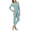 Xhilaration&reg; Juniors Unionsuit - Turquoise Heather Stripe