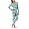 Xhilaration&reg; Juniors Pajamas - Unionsuit - Turquoise Heather Stripe