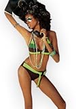 Triangel Bikini Venice Beach, mit Zierg�rtel, in braun - gr�n Gr. 32