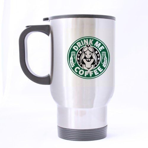 Custom Funny Starbucks Disney Inspired Alice in Wonderland Drink Anniversary Gift Travel Mug by Ayituo