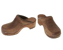 Berlin-Clogs Nubukleder Clog mit anatomischen Fu&szlig;bett , Farbe: Braun