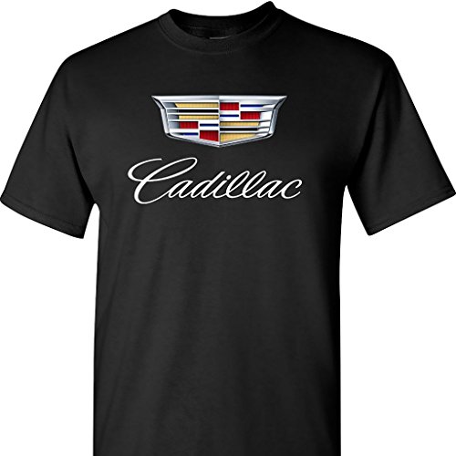 Caddy Cadillac Logo on a Black T Shirt