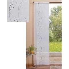 Eleganter Fl�chenvorhang Schiebegardine aus Voile, mit Stickerei in Wellenform, mit Zubeh�r, 245x60, Schwarz, 42010