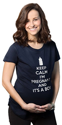 Keep Calm I'm Pregnant And It's A Boy T Shirt Funny Maternity Pregnancy Shirt