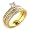 Women's Wedding Clear Cubic Zirconia Two-Tone Ring, Size: 5-10