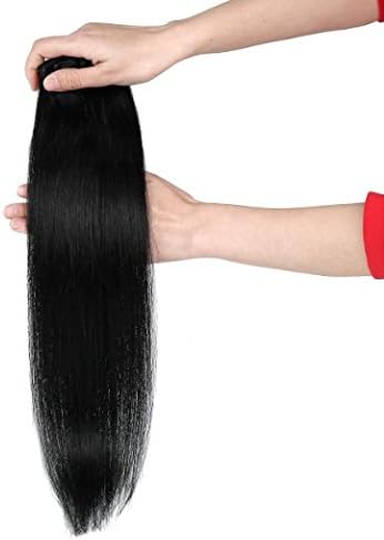 Carsem Hair 15 Inch 7pcs Remy Clips in Human Hair Extensions 70g with Clips for Highlight(jet Black #01)