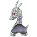 Jewelry : Purple Fantasy Deer Animal Pin Brooch