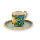 Handmade Limone Espresso Cup with Saucer From Italy