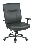 OSP Pro Line II Big  Tall Executive Office Desk Chair in Black Leather 400LB Capacity