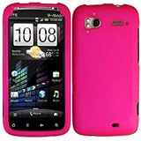 Premium PINK Silicone Rubber Phone Protector Skin Cover Case for HTC Sensat ....