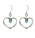 heart Silver Earrings Set With a little heart shape opal stone