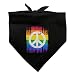 Peace Rainbow LGBTQ Symbol Dog Pet Bandana - Black