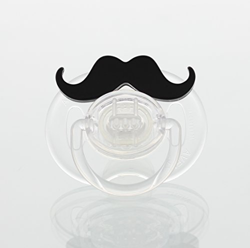 Black Handlebar Mustache Symmetric Pacifier (PMHB) (0-6 Months)