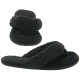 Black Terry Thong Slippers for Women