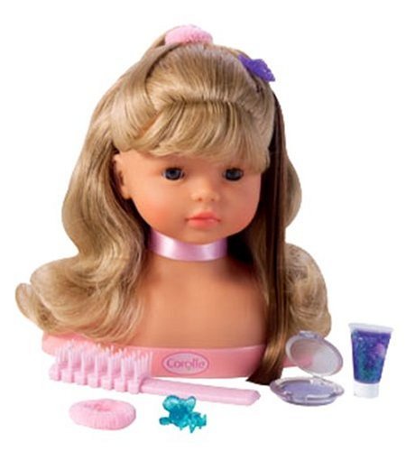 Corolle Hairstyling and Makeup Head - 9 Tall with Rooted Blonde Hair and Blue Eyes