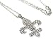 Beautiful Large 2 1/4 Ice Crystal Fleur De Lis Charm Necklace Silver Tone
